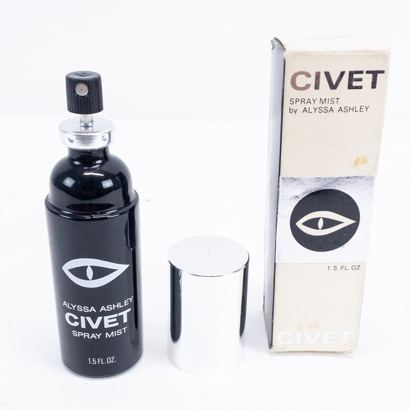 Civet Spray Mist by Alyssa Ashley 1.5 Oz Box 75% Fragrance Vintage Eye Black