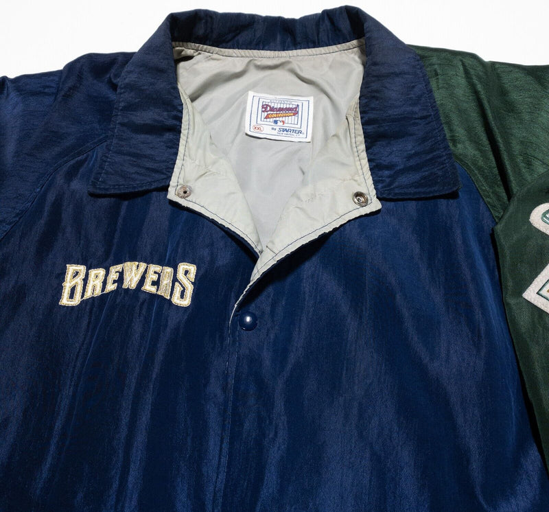 Milwaukee Brewers Starter Jacket Men's 2XL Vintage 90s Blue Green Snap Retro