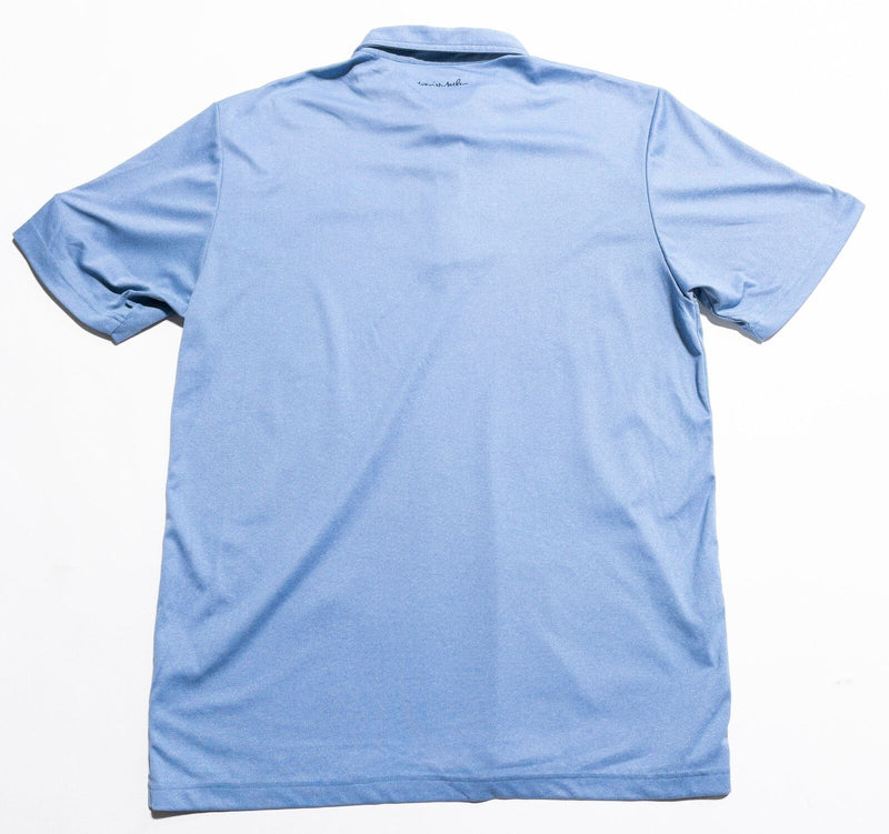 Travis Mathew Polo Men's XL Golf Shirt Blue Striped Wicking Chicago Highlands