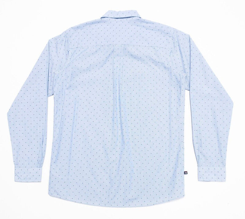 Brooks Brothers Fleece Boy's Large Shirt Blue Polka Long Sleeve Button-Front