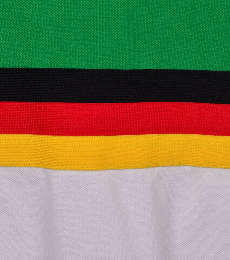 LRG Lifted Research Group Men's Sz 3XL Striped Green White Black Polo Shirt