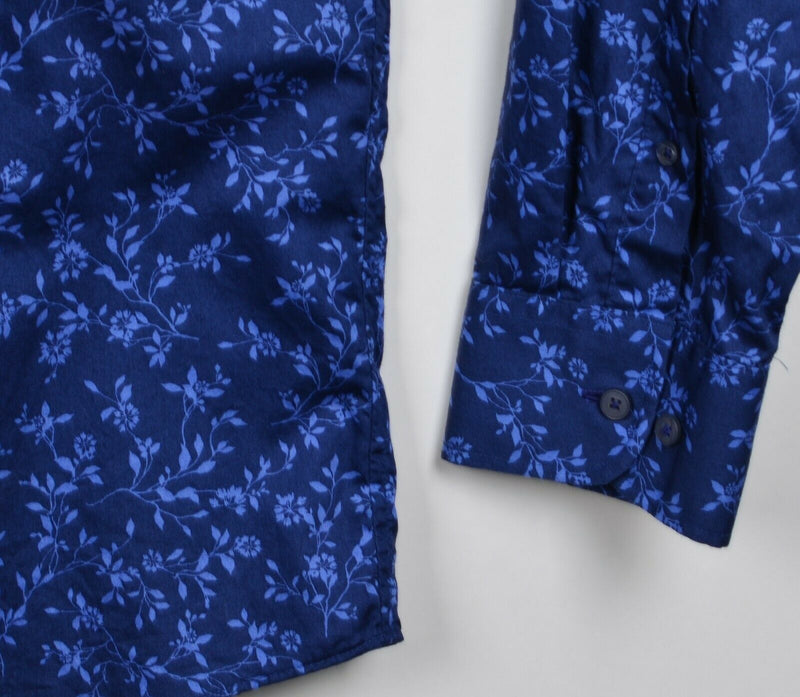 UNTUCKit Men's 3XL Floral Navy Blue Flowers Long Sleeve Button-Front Shirt