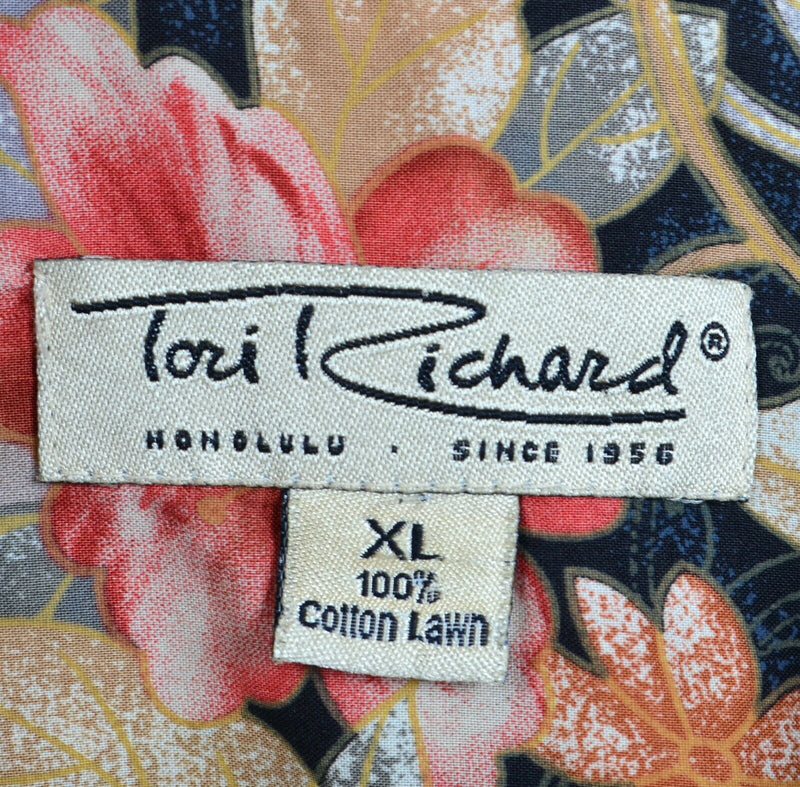 Tori Richard Men's XL Floral Geometric Colorful Cotton Lawn Hawaiian Aloha Shirt