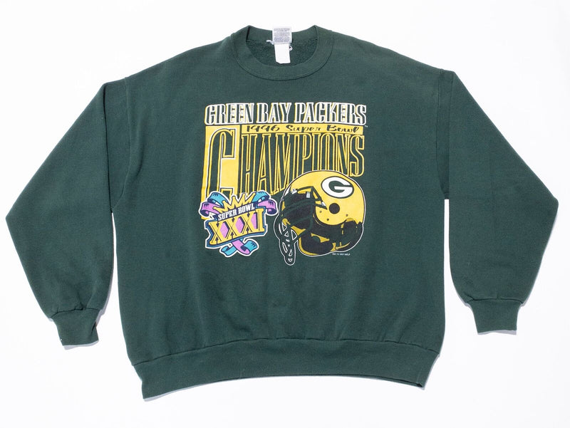 Vintage Green Bay Packers Sweatshirt Men's 2XL 1996 Super Bowl XXI Champions NFL