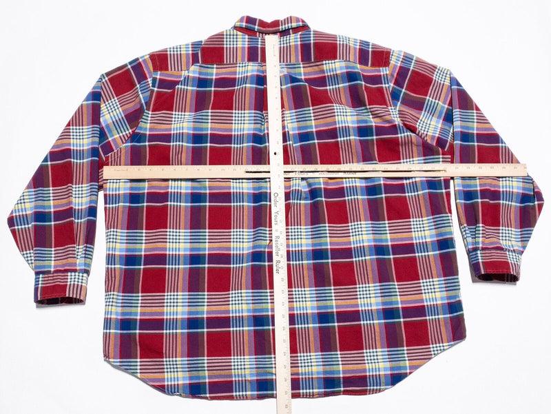 Polo Ralph Lauren Shirt Men's 2XB Big Plaid Button-Down Red Blue Long Sleeve