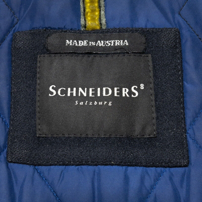 Schneiders Coat Men's US 38 GoreTex Wool Cashmere Navy Blue Salzburg Austria