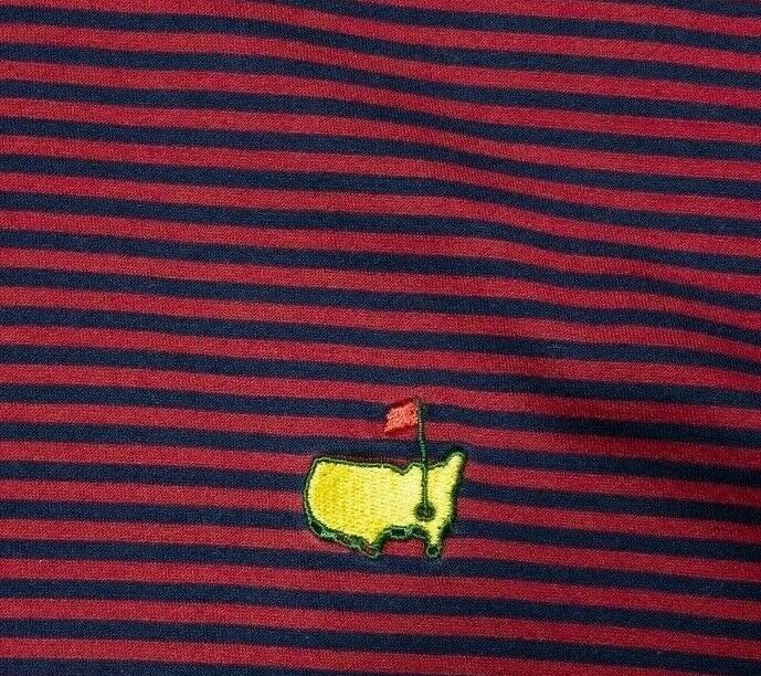 Amen Corner Masters Polo Large Men's Golf Augusta National Red Blue Striped