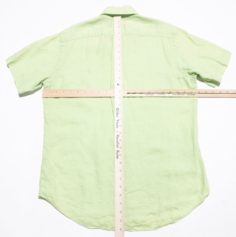Polo Ralph Lauren Linen Shirt Men's Medium Button-Down Lime Green Preppy