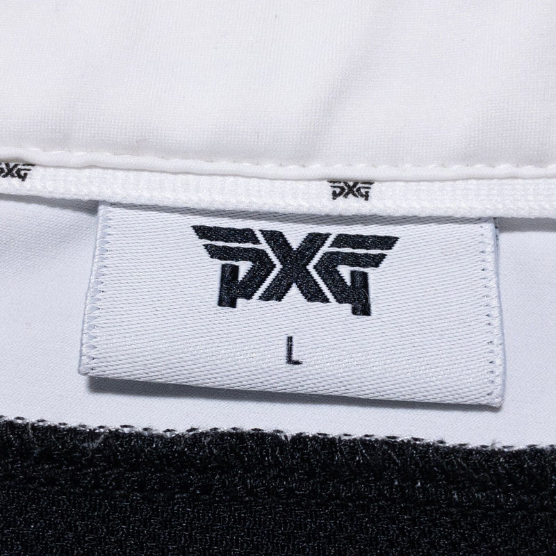 PXG Golf Polo Shirt Men's Large Parsons Xtreme Golf Wicking Stretch White Black