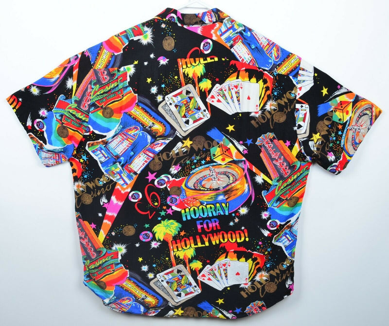 Jams World Men's XL Hollywood Casino Colorful Vegas Vintage 90s Hawaiian Shirt