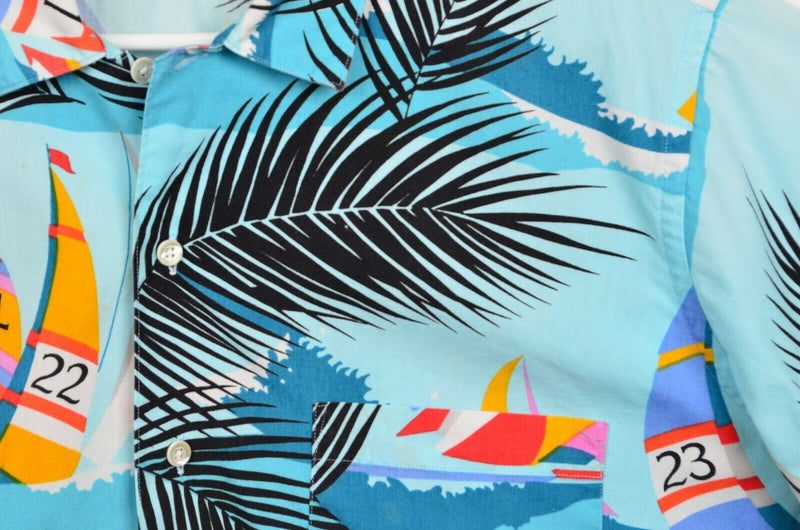 Vtg 80s GANT Men's Sz Large Big Island Prints Sailboat Floral Hawaiian Shirt