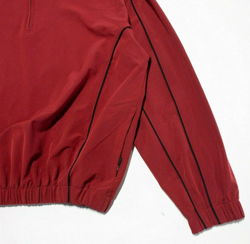 Straight Down Performance 1/4 Zip Jacket Golf Red Polyester Wicking Men's Medium