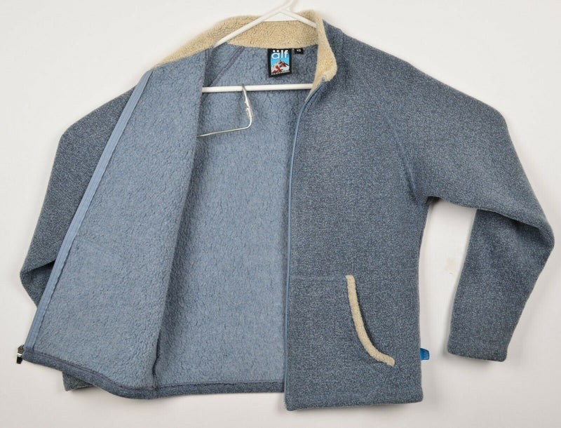 Kuhl Alf Women's XS Alfpaca Fleece Full Zip Blue Sherpa Collar Fleece Jacket