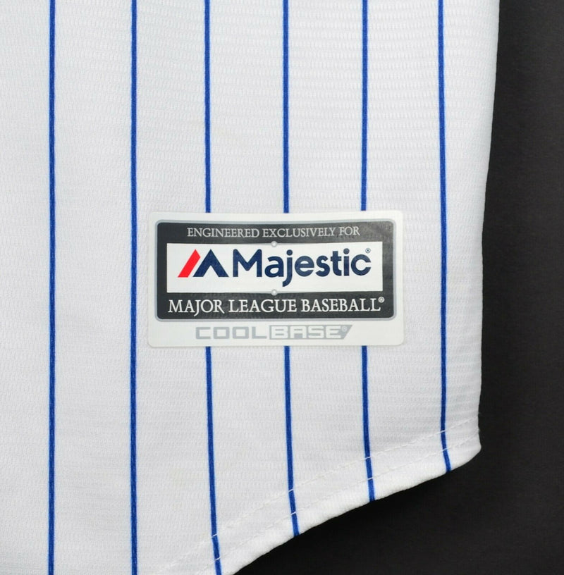 Majestic Brewers Men's Large Lucroy White Pinstripe Majestic Coolbase MLB Jersey