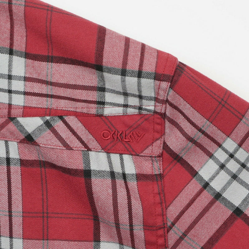 Oakley Men's XL Regular Fit Flannel Red Plaid Button-Front Flannel Shirt