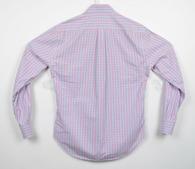Vintage Gitman Bros. Men's Small Blue Pink Plaid Made in USA Button-Front Shirt