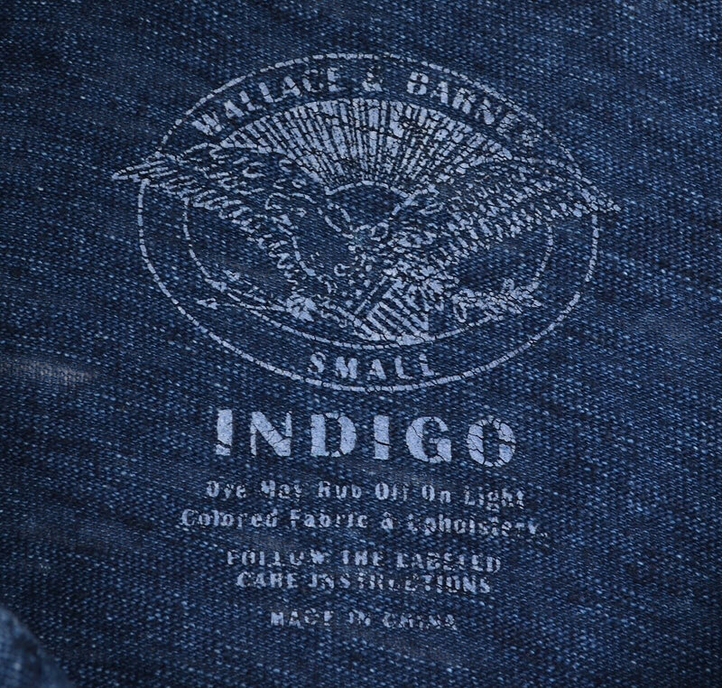 Wallace & Barnes Men's Sz Small Indigo Navy Blue Anchor J. Crew Polo Shirt