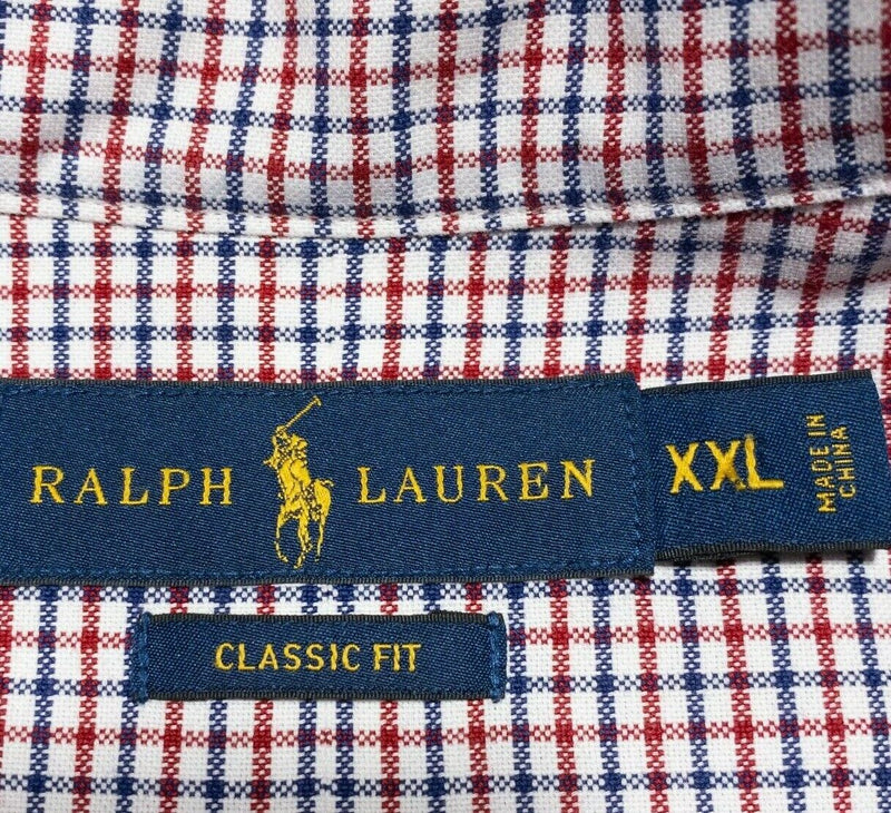 Polo Ralph Lauren Red Blue Check Button-Down Shirt Pony Men's 2XL Classic Fit