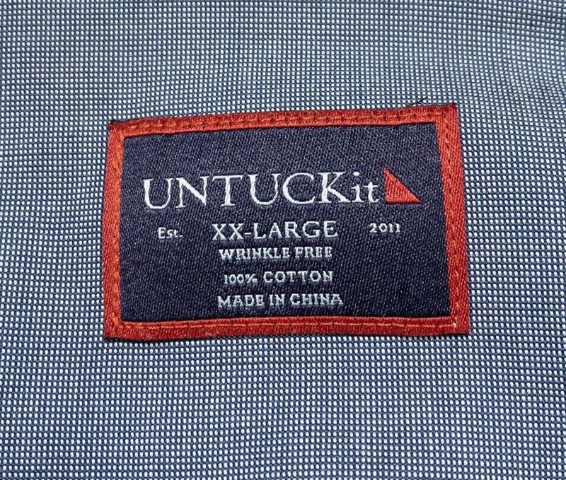 UNTUCKit Long Sleeve XXL Men's Shirt Solid Gray Wrinkle Free Long Sleeve 2XL