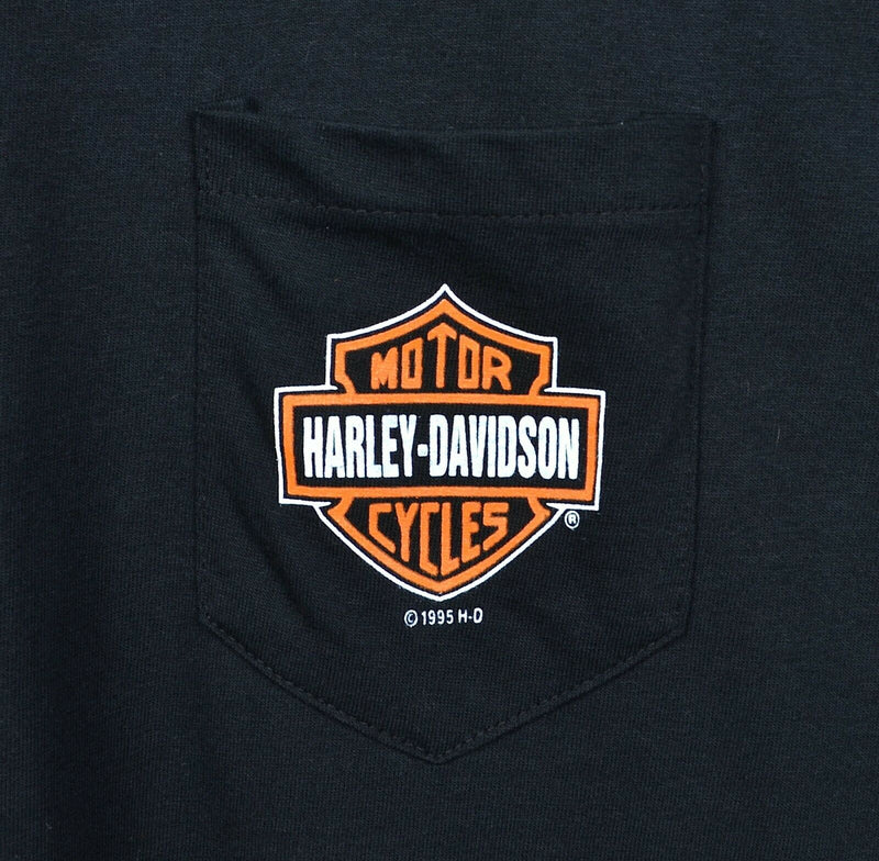 Harley-Davidson Men's Large San Francisco Logo Pocket Vintage 1995 Biker T-Shirt