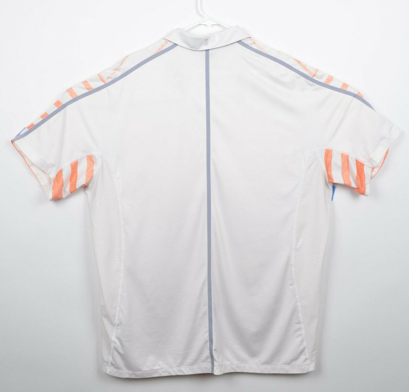Tiger Woods Collection Men's Sz XL Nike Golf Snap Vented Orange Striped Shirt