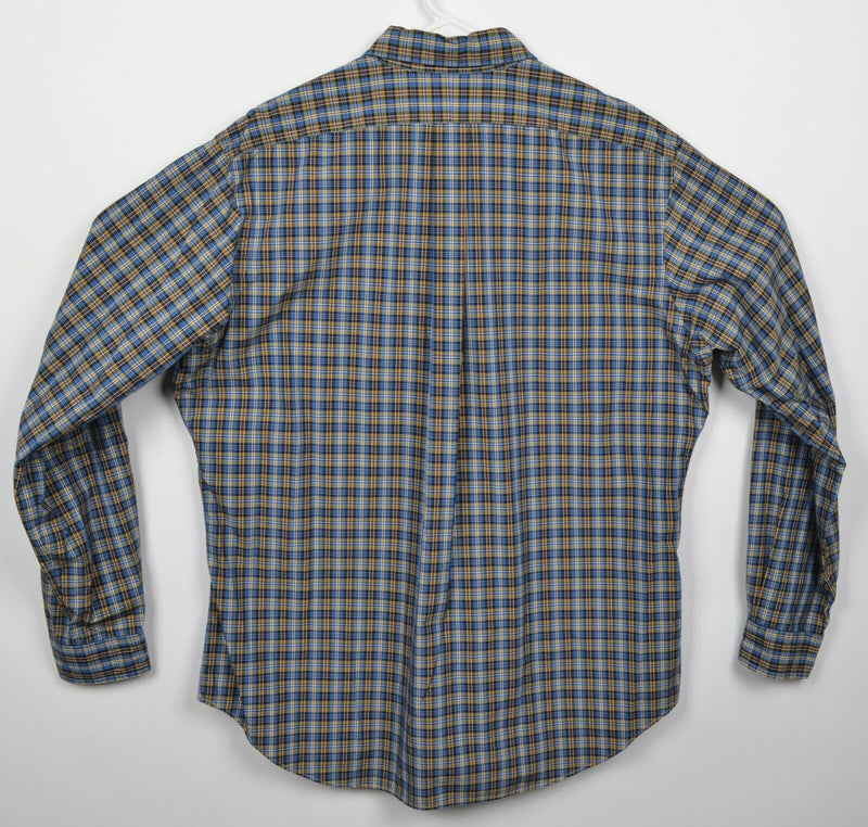 Polo Ralph Lauren Men's Large Classic Fit Blue Yellow Plaid Button-Down Shirt