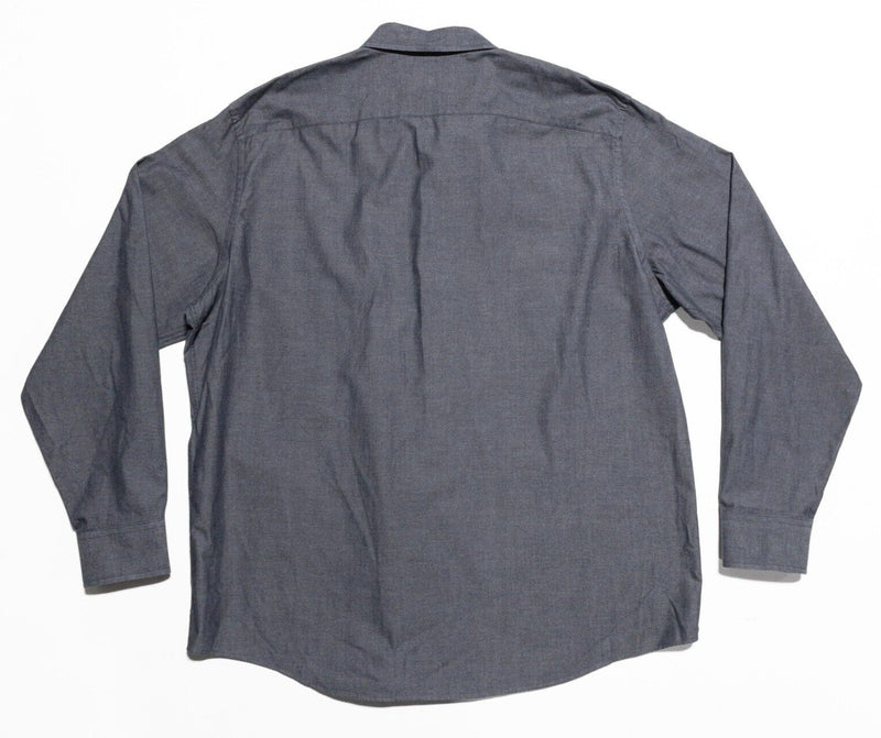 UNTUCKit Shirt Men's 3XL Tall Long Sleeve Button-Front Dark Gray 3XLT Regular