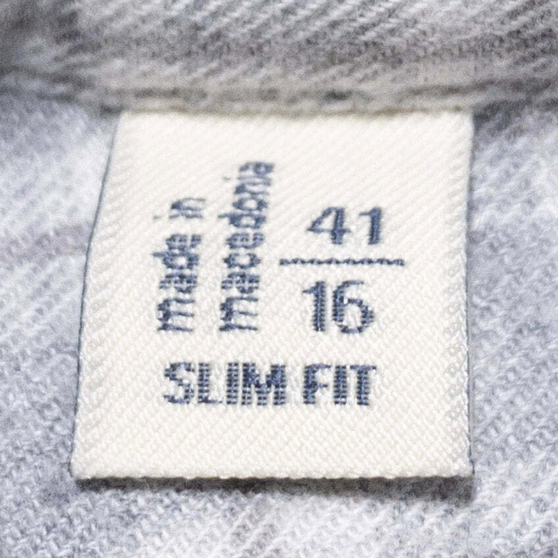 Suitsupply Dress Shirt Men's 16/41 Slim Fit Spread Collar Gray Plaid Check
