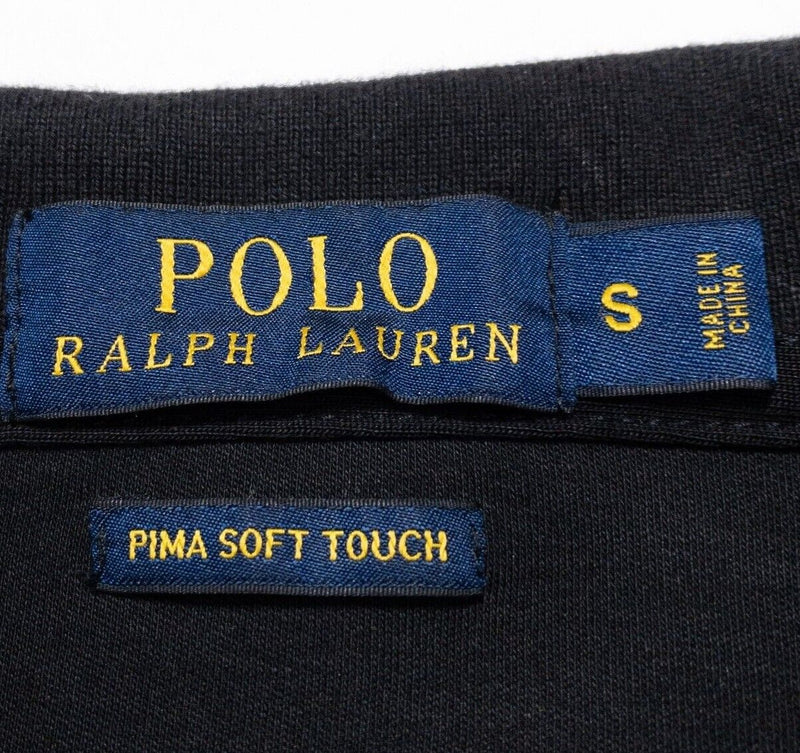 Polo Ralph Lauren Pima Soft Touch Polo Shirt Small Men's Long Sleeve Black Pony