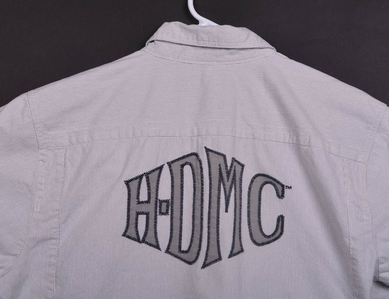 Harley Davidson Men's Sz Large Pearl Snap Embroidered HDMC Mechanic Shirt
