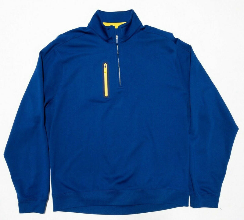 Bobby Jones Men's Large X-H20 Golf 1/4 Zip Top Blue Wicking Stretch Pullover