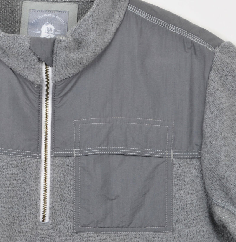 New Balance 990 Jacket Men's Small Gray 1/4 Zip USA Polartec Fleece Pullover