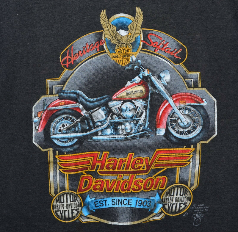 Vintage 1987 3D Emblem Men's Medium? Harley-Davidson Heritage Softail T-Shirt