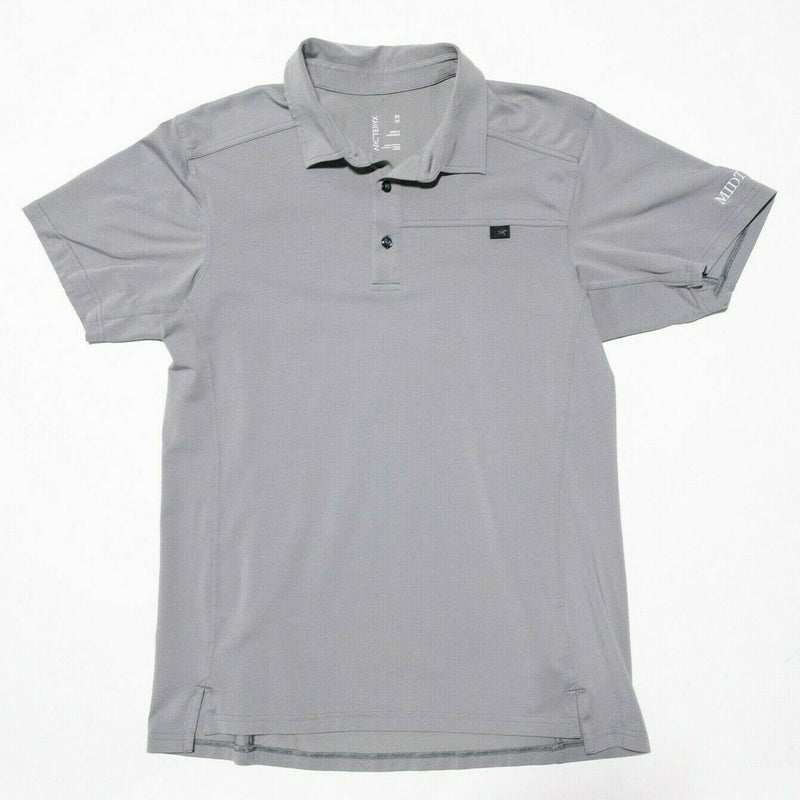 Arc'teryx Captive Polo Medium Men's Solid Gray Hiking Outdoor Cotton Poly Blend