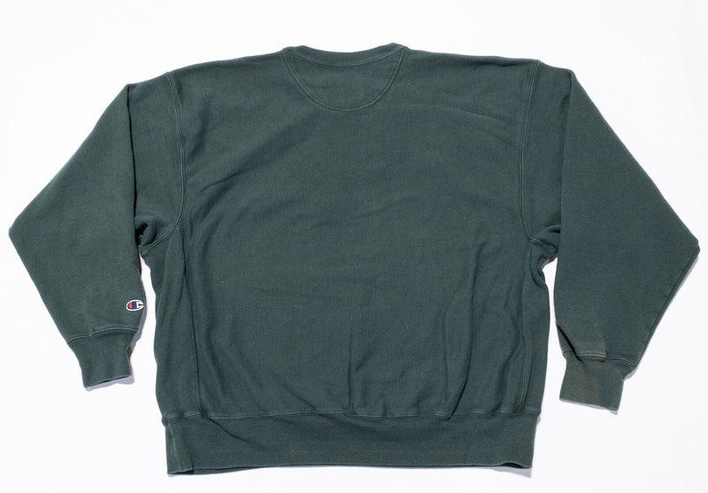 Champion Reverse Weave Sweatshirt Men 2XL Vintage 90s Solid Green Crewneck Blank