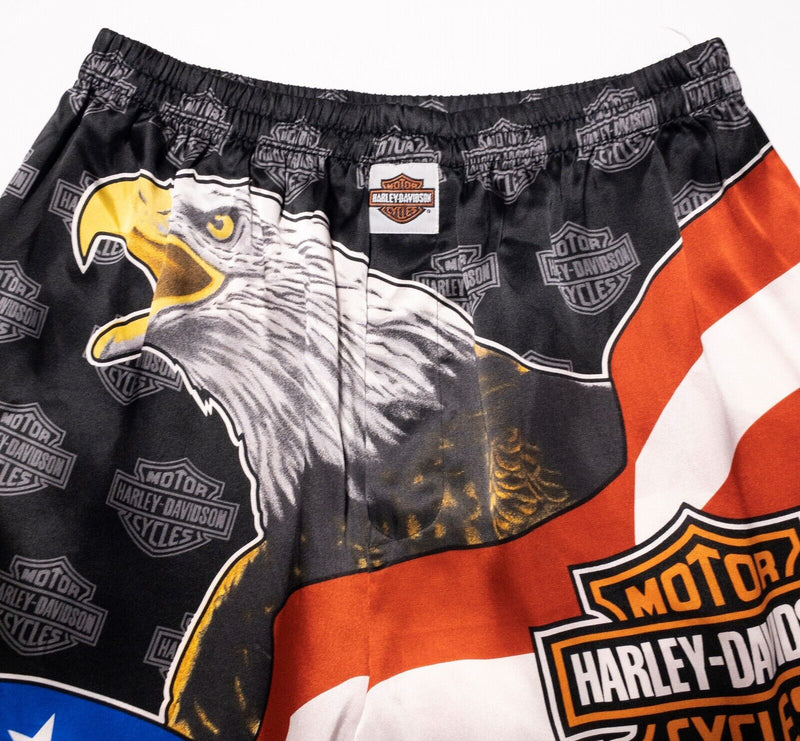Harley-Davidson Silk Boxers Medium Men's Shorts Eagle USA Patriotic