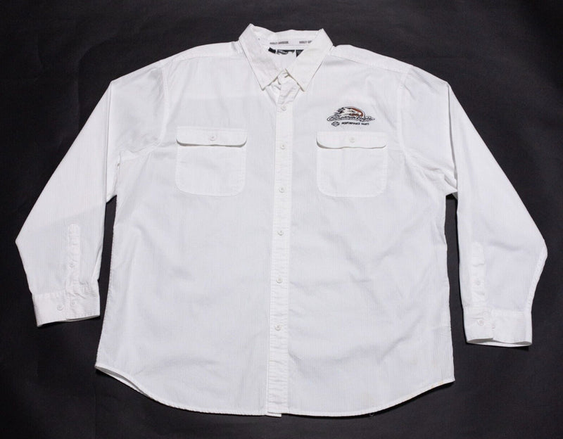 Harley-Davidson Screamin Eagle Shirt Men's 2XL Long Sleeve White Biker Garage