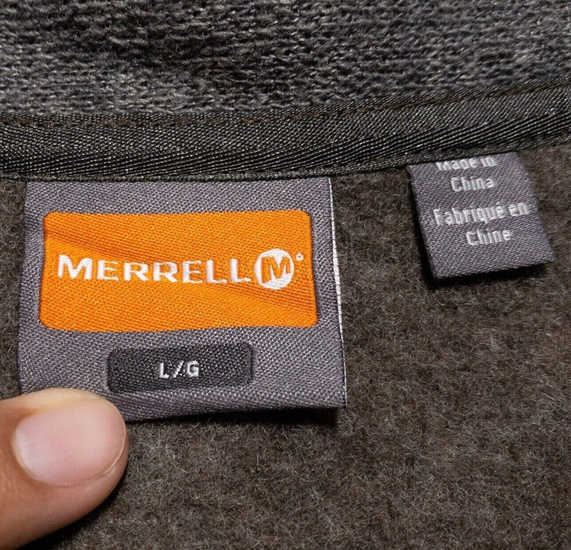 Merrell Wool Sweater Men's Large Pullover Henley Brown Knit Outdoor Casual