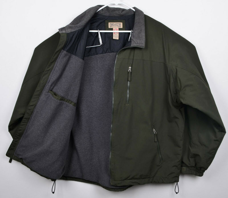 Duluth Trading Co Men's Sz 2XL Fleece Lined Insulated Green Full Zip Jacket