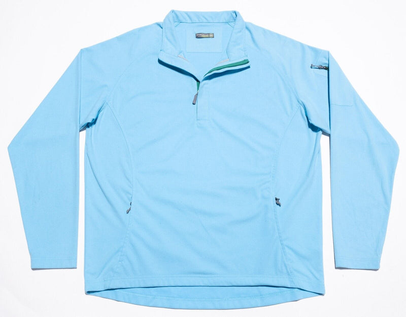 Peter Millar Crown Sport Fleece Jacket Men's Fits Large/XL Blue 1/4 Zip Pullover