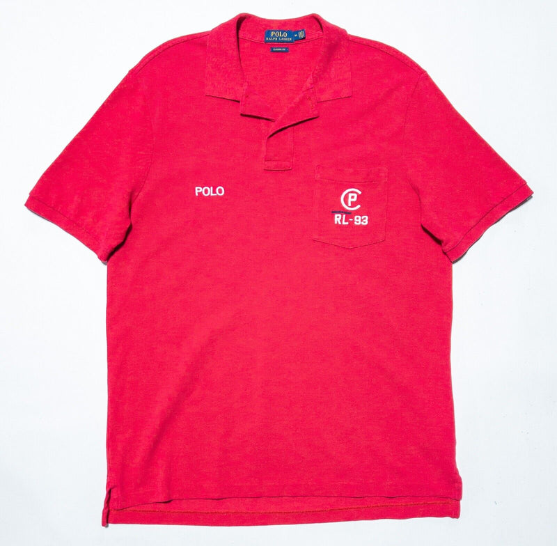 Polo Ralph Lauren CP RL-93 Shirt Men's Medium Classic Fit Red Polo Vintage 90s