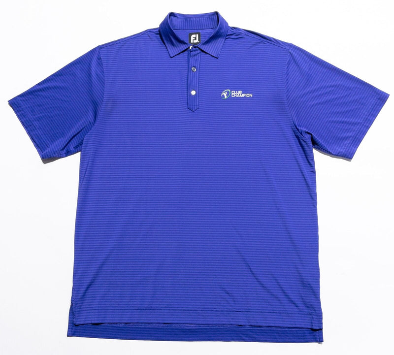 FootJoy Golf Shirt Men's XL Blue Violet Striped Wicking Performance Polo