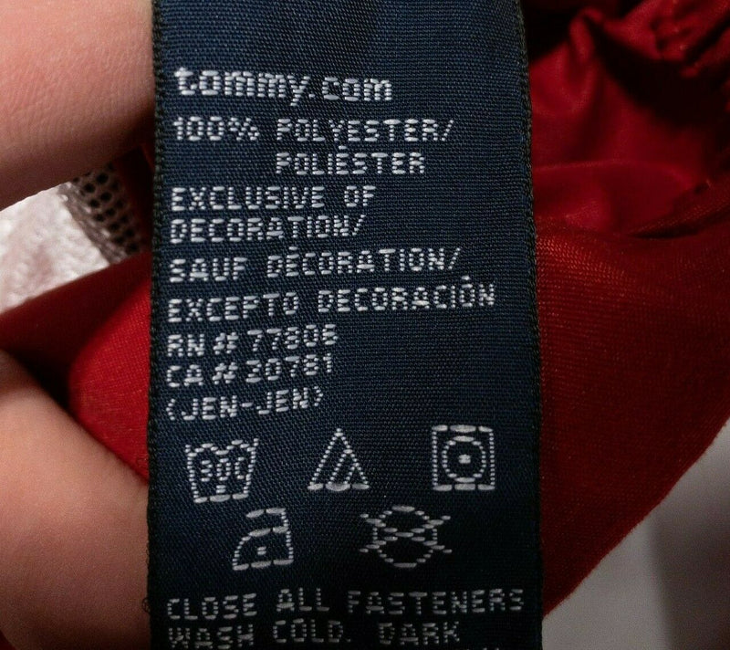 Vintage Tommy Hilfiger Windbreaker Jacket Men's Large 90s Hooded Red Flag