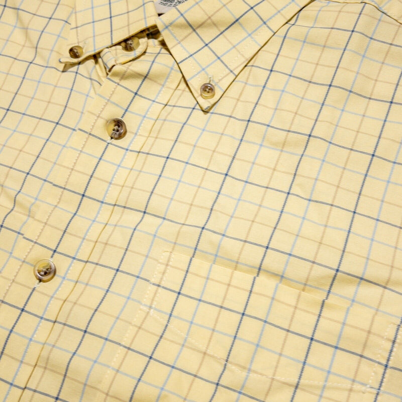 L.L. Bean Shirt XL Men's Long Sleeve Wrinkle Free Button-Down Yellow Plaid