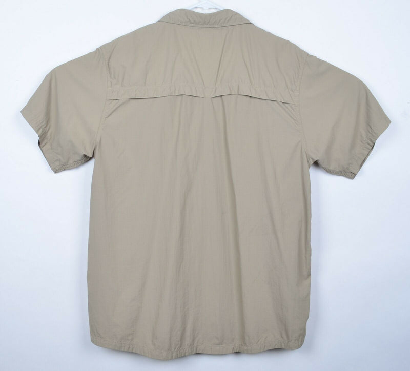 The North Face Men's Sz Large Vented Hiking Fishing Outdoors Light Brown Shirt