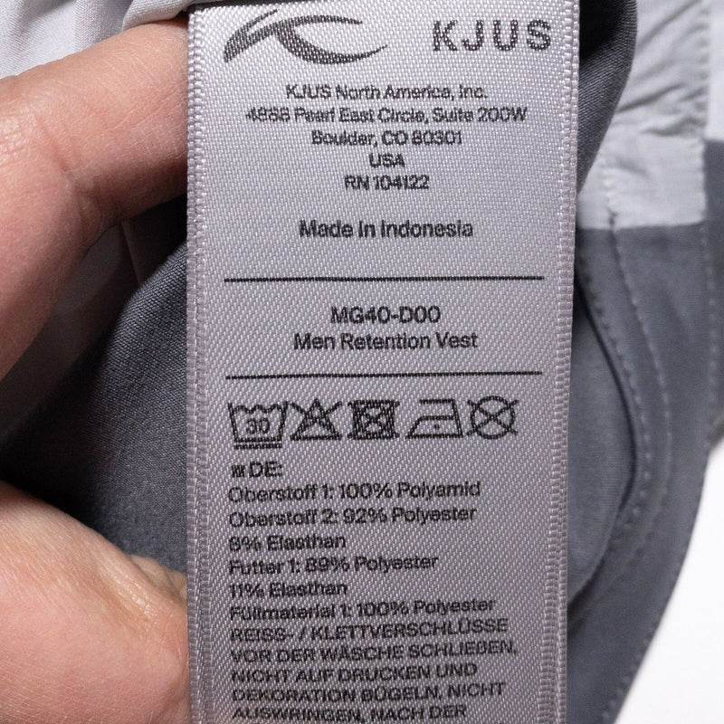 KJUS Retention Vest Men's 2XL Golf Full Zip Light Gray Quilted Insulated Stretch