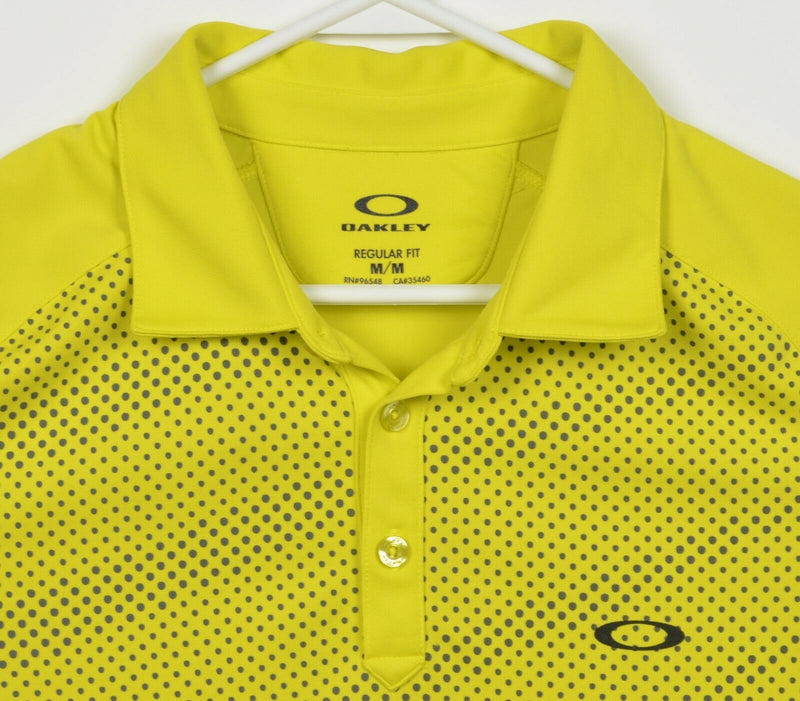 Oakley Hydrolix Men's Medium Regular Fit Yellow Dot Wicking Golf Polo Shirt