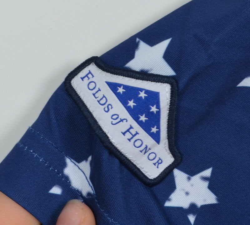 Folds of Honor Men's 2XL Walter Hagen Flag Polyester Wicking USA Golf Polo Shirt