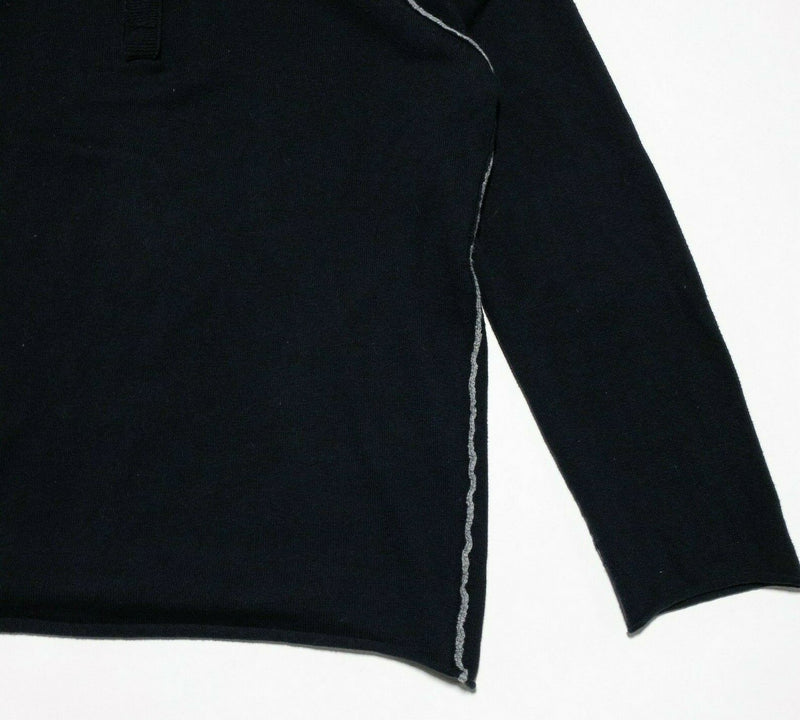 Carbon 2 Cobalt Cotton Cashmere Blend Black Pullover Sweater Men's Large