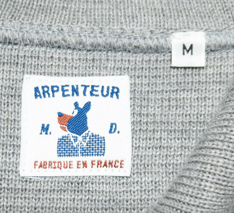 Arpenteur Heavy Wool Collared Pullover Sweater Gray Made in France Men's Medium